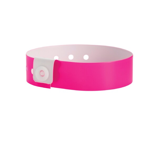 Wristband - Vinyl - Solid 1-1/8" x 10-7/8" Pink